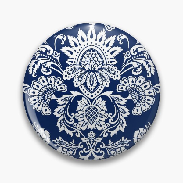Item preview, White and Blue Damask designed and sold by BessoChicca.