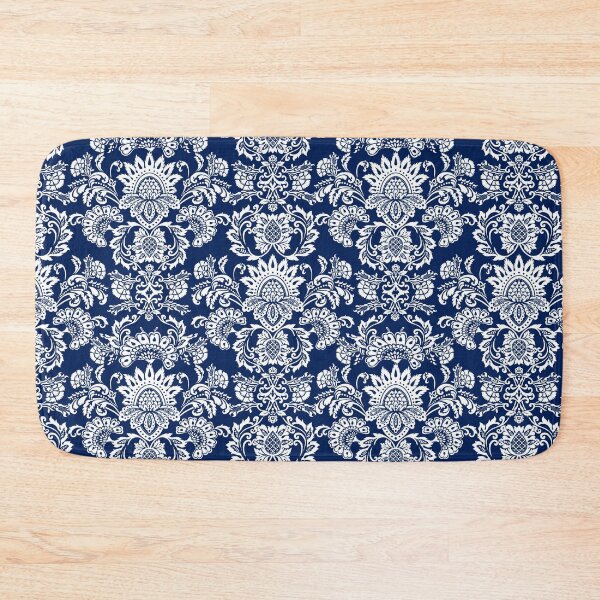 Item preview, White and Blue Damask designed and sold by BessoChicca.