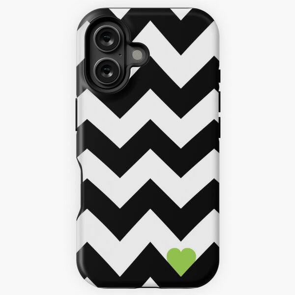 Heart & Chevron - Black/Classic Green iPhone Tough Case