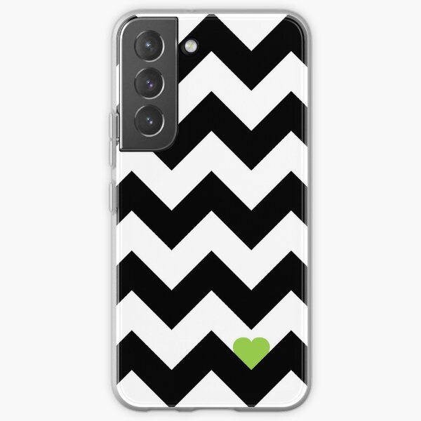 Heart & Chevron - Black/Classic Green Samsung Galaxy Soft Case