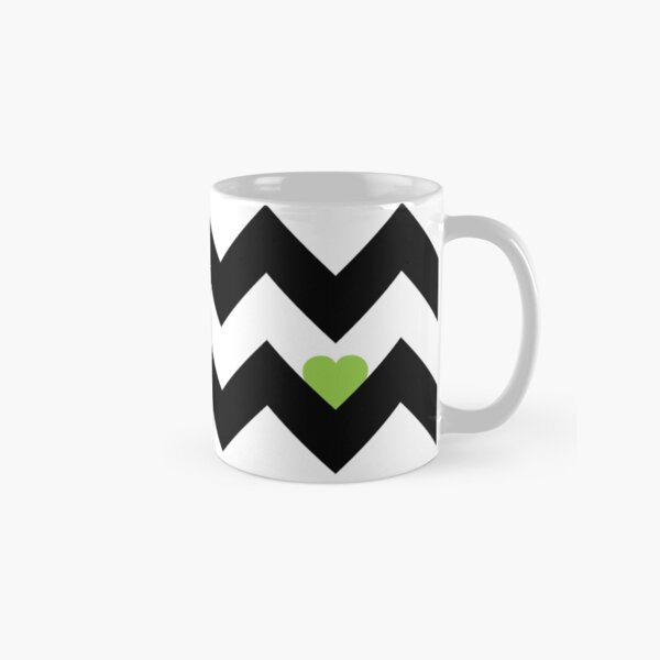Heart & Chevron - Black/Classic Green Classic Mug