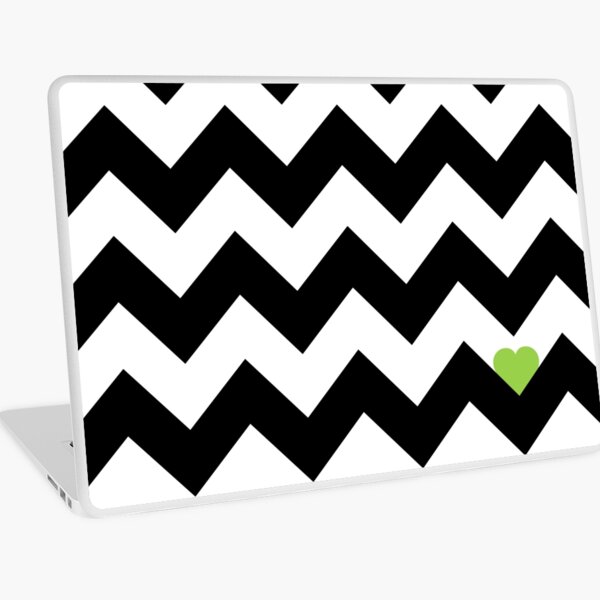 Heart & Chevron - Black/Classic Green Skin adhésive d'ordinateur