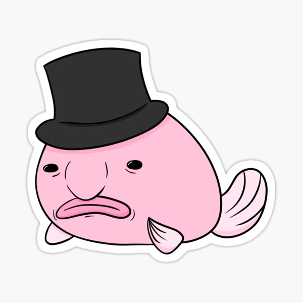 Blob Fish w/ Top Hat Sticker for Sale by kd1508