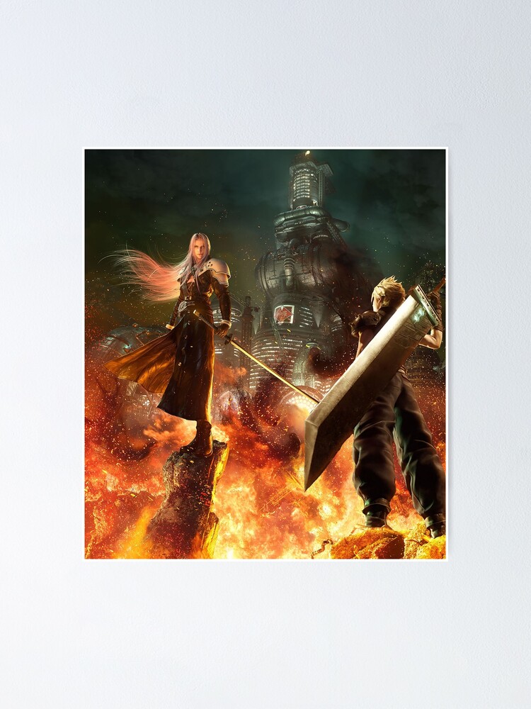 Cloud vs Sephiroth Final Fantasy FF 7 Game Silk Poster 13x20" 24x36"