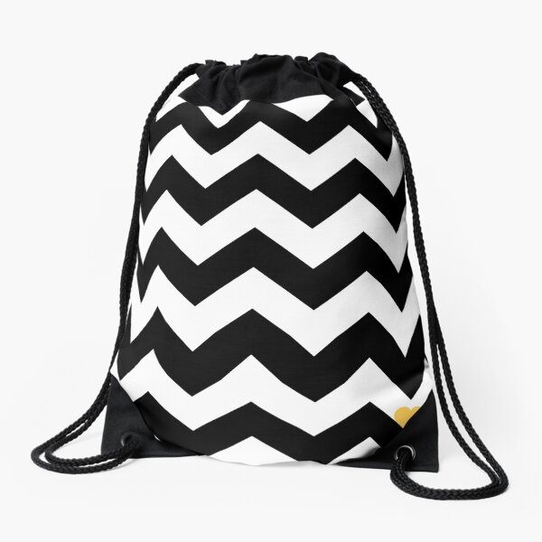Heart & Chevron - Black/Yellow Sac à cordon