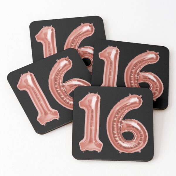 Item preview, Rose Gold 16th Birthday Metallic Helium Balloons Numbers designed and sold by Birthdates.