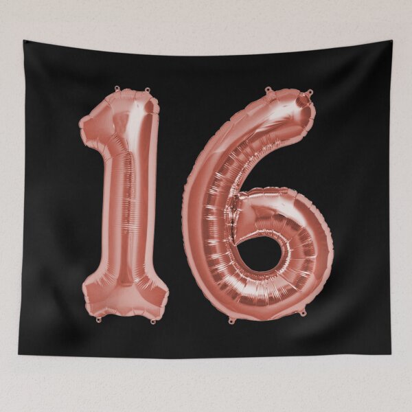 Item preview, Rose Gold 16th Birthday Metallic Helium Balloons Numbers designed and sold by Birthdates.