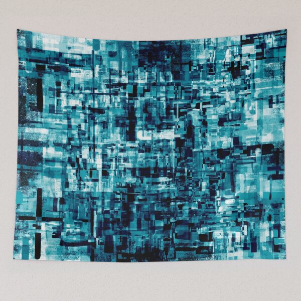 Item preview, Abstract Art Teal gray Geometric designed and sold by rupydetequila.