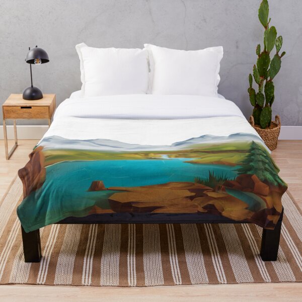 Item preview, mountain peak near body of water, Natural landscape Nature Illustration, Snow Mountain scenery designed and sold by Halalolo.