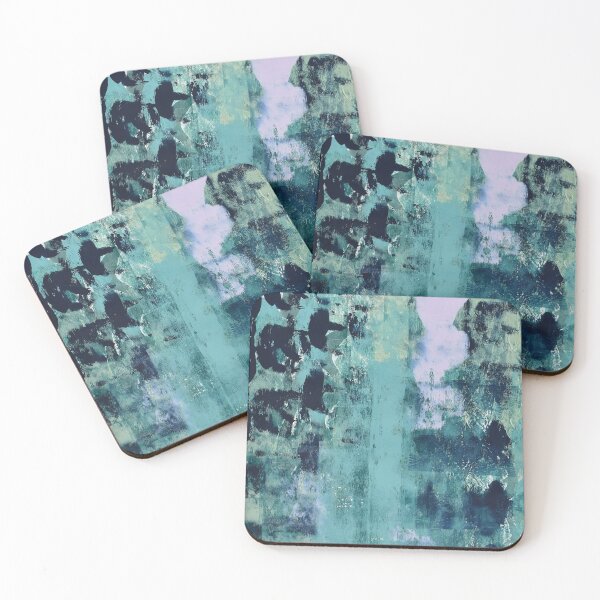 Item preview, Elsewhere 012: a vibrant abstract design in teal and lavender by Alyssa Hamilton Art designed and sold by Alyssa Hamilton Art.