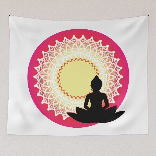 Item preview, Buddha - The Peaceful Meditating Enlightened Soul Mandala Print Design GC-092-13 designed and sold by GraphicCharms.