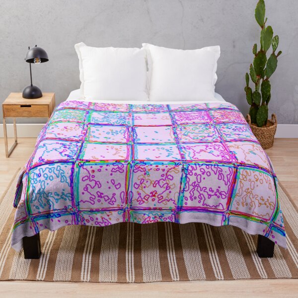 Item preview, Colorful glitched square line art pattern designed and sold by WanderAesthetic.