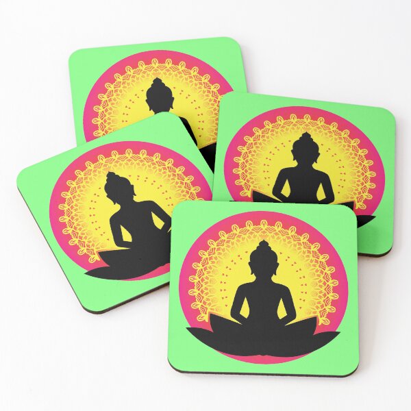 Item preview, Peaceful Meditating Buddha Silhouette - The Enlightened Soul Mandala Print Design GC-092-14 designed and sold by GraphicCharms.