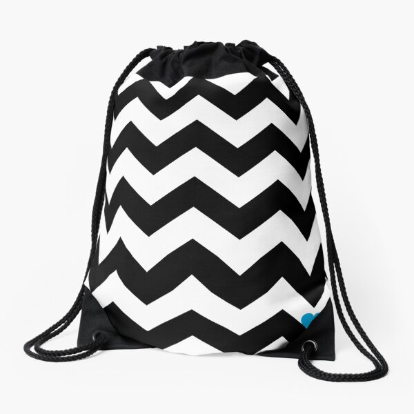 Heart & Chevron - Black/Classic Blue Sac à cordon