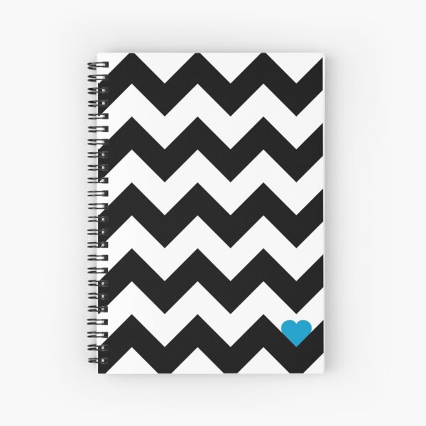 Heart & Chevron - Black/Classic Blue Spiral Notebook