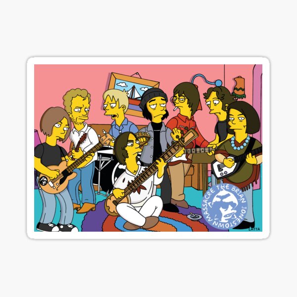 Brian Jonestown Massacre Yellow With Overbites Simpsons Sticker