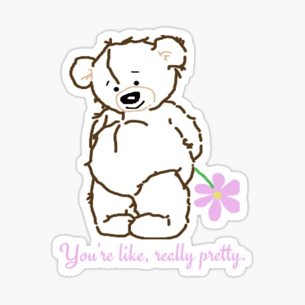 "Teddy Bear Mean Girls Quote with Flower" Sticker for Sale by 5MSM Redbubble