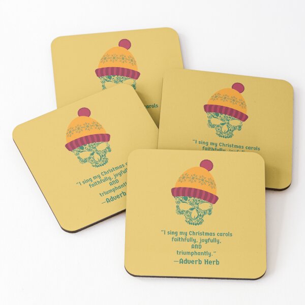 Item preview, Adverb Herb Christmas carols skull dark green gold designed and sold by GrammarDance.
