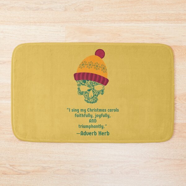 Item preview, Adverb Herb Christmas carols skull dark green gold designed and sold by GrammarDance.