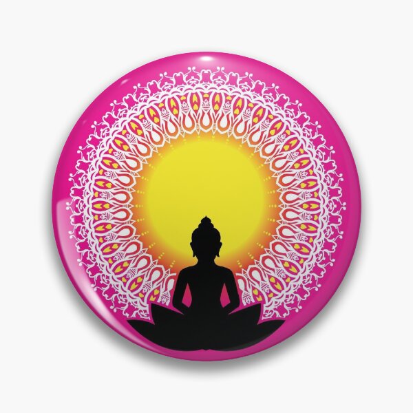 Item preview, Peaceful Meditating Buddha Silhouette - The Enlightened Soul Mandala Print Design GC-092-15 designed and sold by GraphicCharms.
