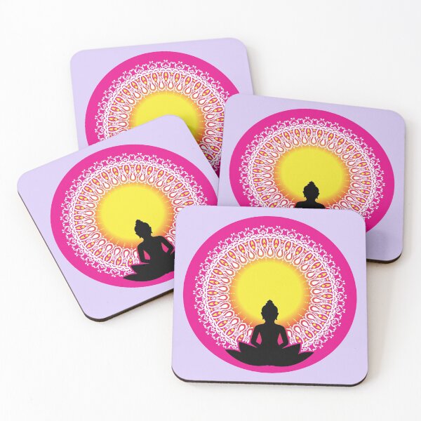 Item preview, Peaceful Meditating Buddha Silhouette - The Enlightened Soul Mandala Print Design GC-092-15 designed and sold by GraphicCharms.