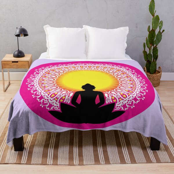 Item preview, Peaceful Meditating Buddha Silhouette - The Enlightened Soul Mandala Print Design GC-092-15 designed and sold by GraphicCharms.
