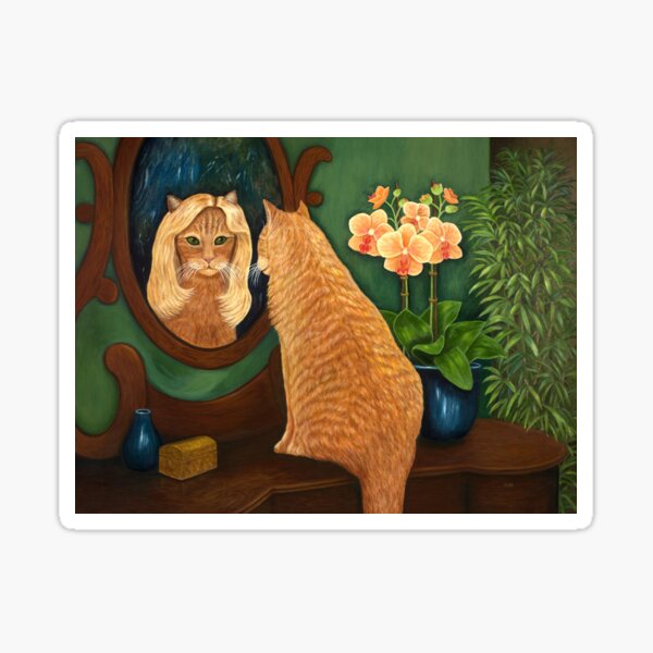 Orange Tabby Cat in Mirror Sticker