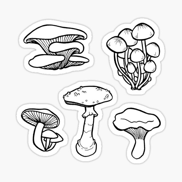 Item preview, Mushroom mix lineart designed and sold by Fishtopus.