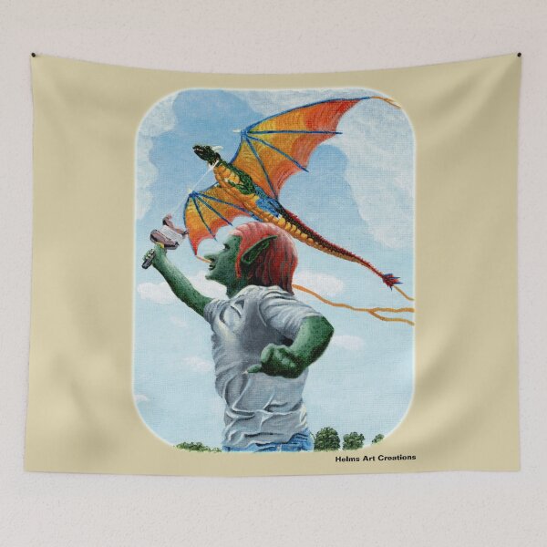 Item preview, Goblin Kite Flying Monster Fantasy Image designed and sold by HelmsArt.