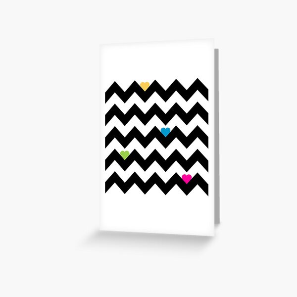 Heart & Chevron - Black/Classic Multi Greeting Card