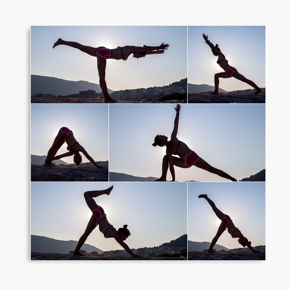 Collage: Woman in Different Yoga Poses Stock Image - Image of meditate,  exercise: 150489557