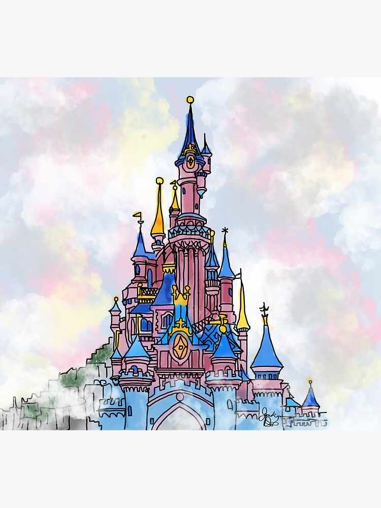 Disneyland Sticker, Sleeping Beautys Castle, Disney Watercolor Sticker 