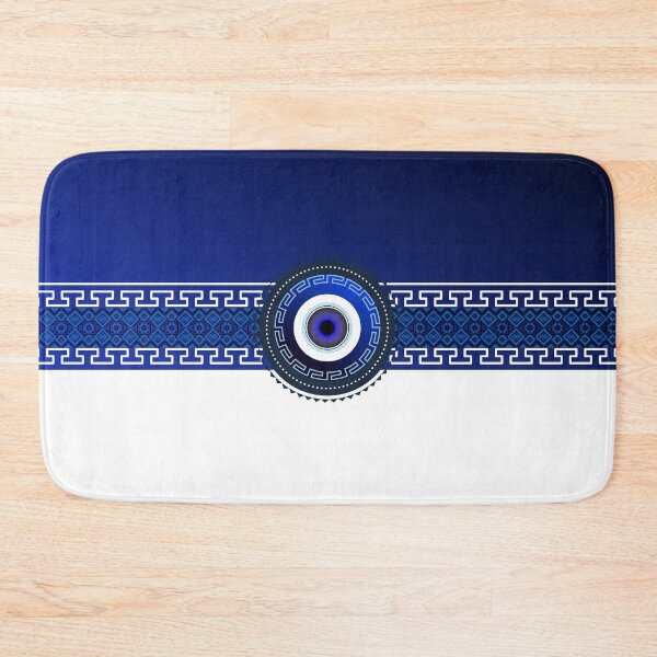 Item preview, Mati Evil Eye Greek Keys Black to Blue Yiorgos Collection designed and sold by Yiorgos Designs.
