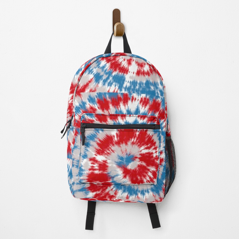 Discover Tie Dye Neck Gator Red White Light Blue Patriotic Tie Dye Backpack