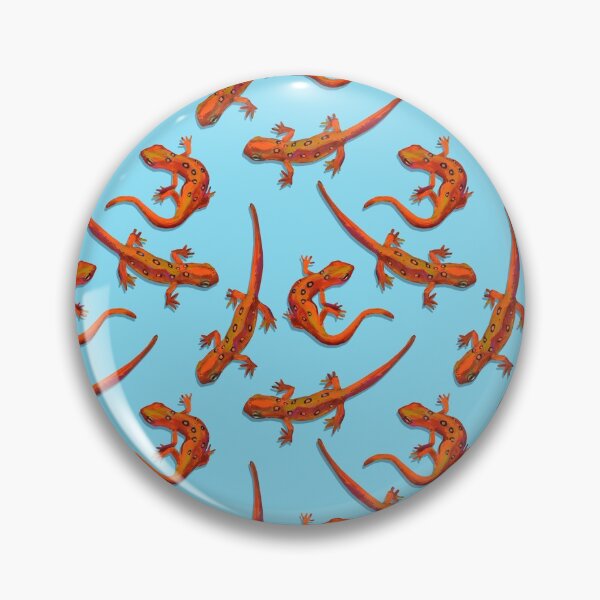 Item preview, Eastern Newts Orange on Blue by Robert Phelps designed and sold by RobertPhelpsArt.