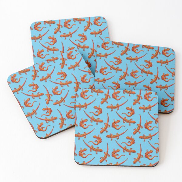 Item preview, Eastern Newts Orange on Blue by Robert Phelps designed and sold by RobertPhelpsArt.