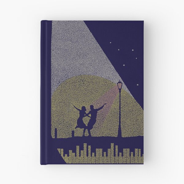 Item preview,  Poster of Mia and Sebastian dancing to lovely night from the movie LaLaLand made up of small curved shapes designed and sold by AmoebaLine.