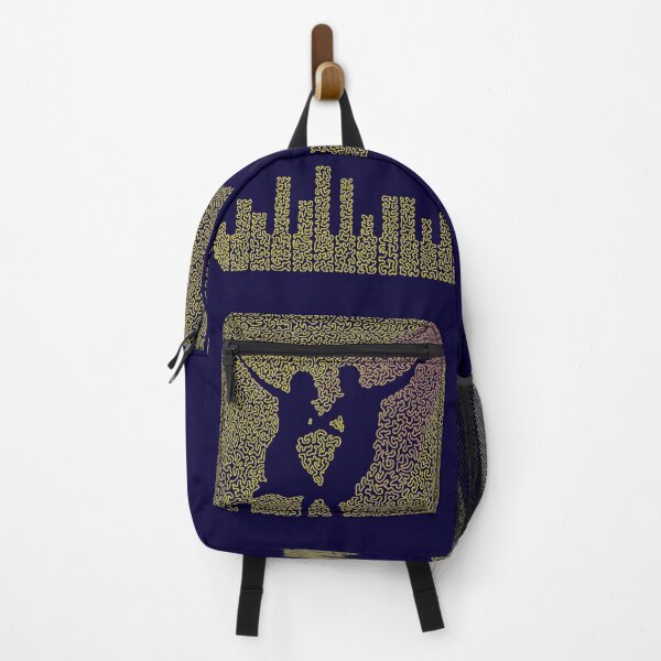 Item preview, Poster of Mia and Sebastian dancing to lovely night from the movie LaLaLand made up of small curved shapes designed and sold by AmoebaLine.