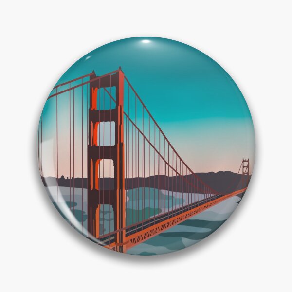 Item preview, sunset at the golden gate bridge, san francisco, digital illustration  designed and sold by robinverheul.