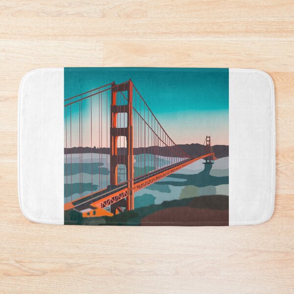 Item preview, sunset at the golden gate bridge, san francisco, digital illustration  designed and sold by robinverheul.