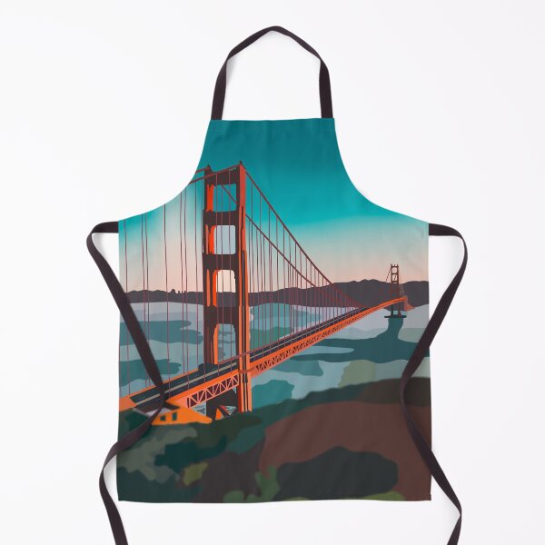 Item preview, sunset at the golden gate bridge, san francisco, digital illustration designed and sold by robinverheul.