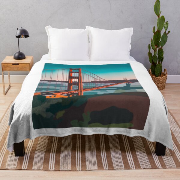 Item preview, sunset at the golden gate bridge, san francisco, digital illustration  designed and sold by robinverheul.