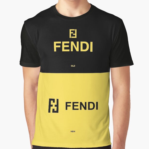 FENDI Black Yellow Graphic T-Shirt