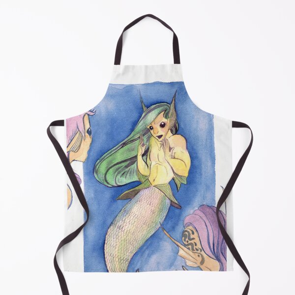 MerMay Angry Merfolk Mid Conversation Watercolor Apron