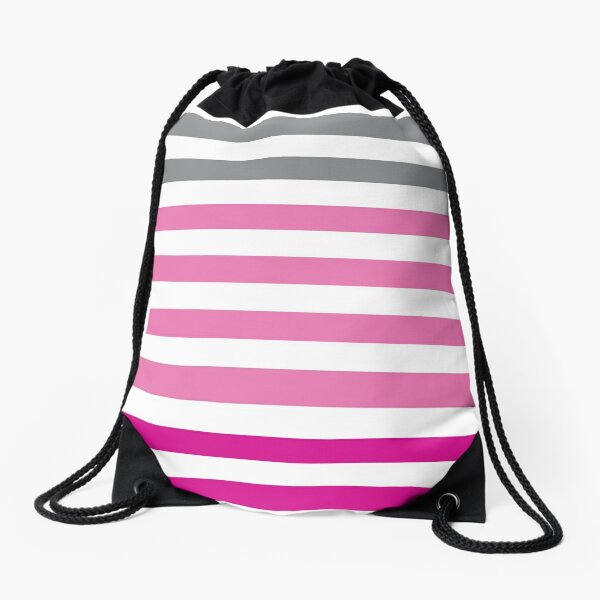 Stripes Gradient - Pink Drawstring Bag