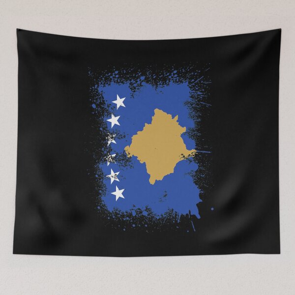 Item preview, Kosovo flag color splash art stain designed and sold by Argentini.