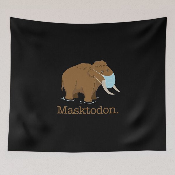 Item preview, Masktodon - Mastodon Wearing Mask - Dark Background designed and sold by tanimator.
