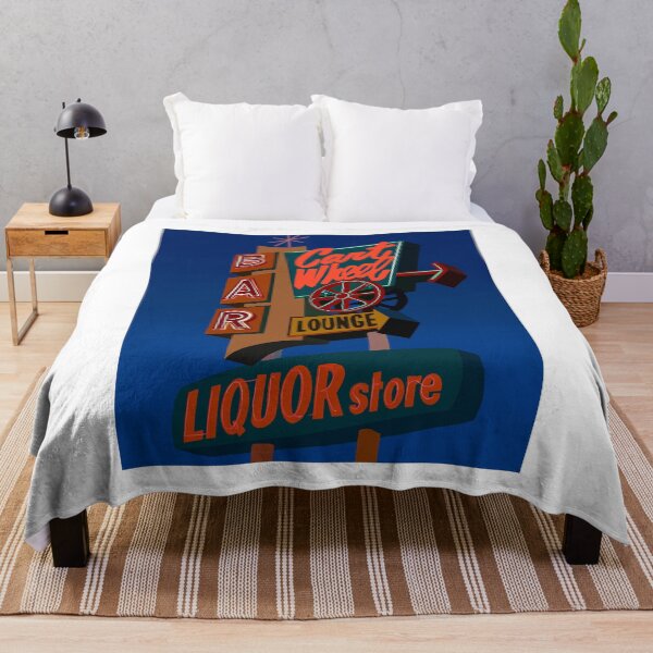 Item preview, neon sign digital illustration (liquor store, bar, lounge, cartwheel) designed and sold by robinverheul.