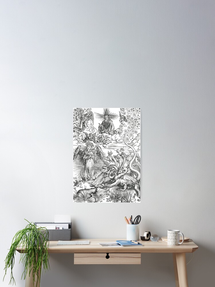 Die Sonnenfrau Und Der Siebenkopfige Drache Albrecht Durer Poster Von Playmap Redbubble