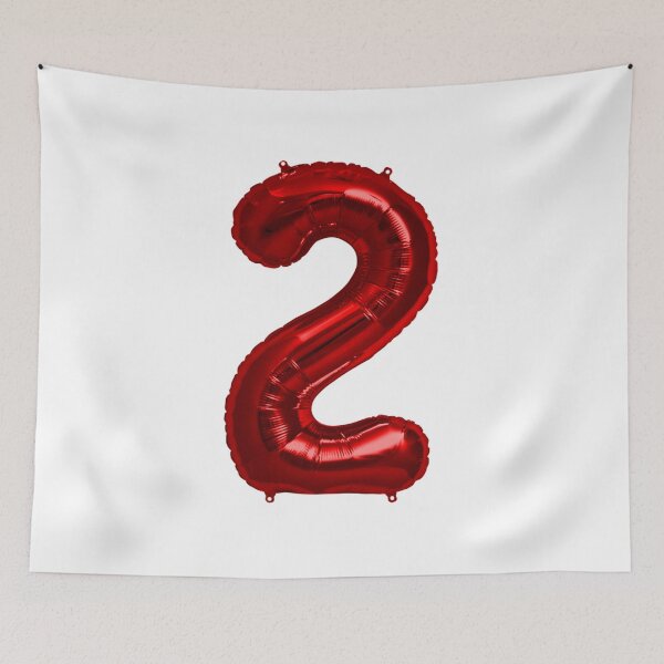 Item preview, Two Number 2 Metallic Bright Red Mylar Foil Helium Balloon for Two Year Old Toddler Birthday  designed and sold by Birthdates.
